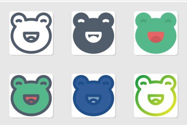 Beyaz arka planda izole edilmiş kurbağa simgesi. Web siteniz için