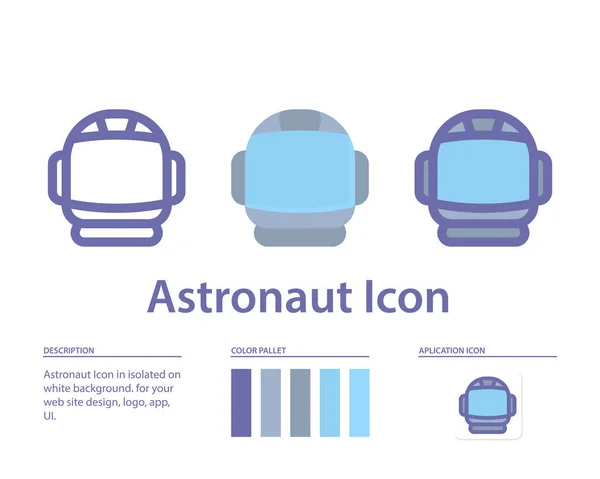 Beyaz arka planda izole edilmiş astronot simgesi. Web sitesi tasarımın için, logo, uygulama, Ui. Vektör grafik çizimi ve düzenlenebilir felç. Eps 10.