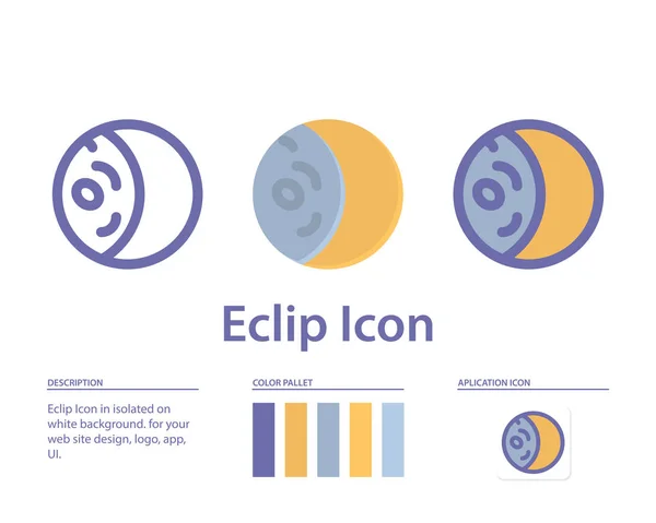 Eclipse Symbol Isoliert Auf Weißem Hintergrund Für Ihre Website Design — Stockvektor