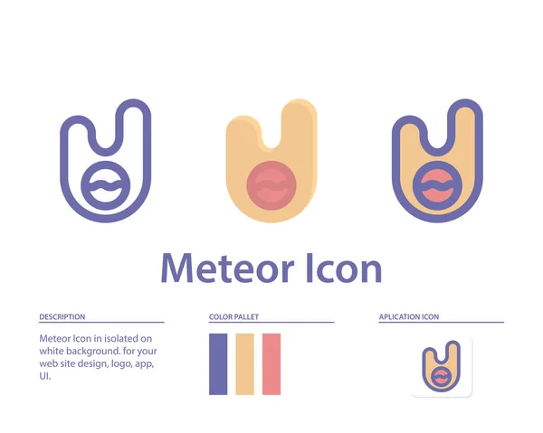 Meteor Symbol Isoliert Auf Weißem Hintergrund Für Ihre Website Design — Stockvektor