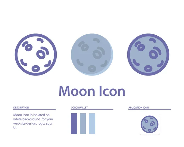 Mond Symbol Isoliert Auf Weißem Hintergrund Für Ihre Website Design — Stockvektor