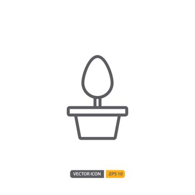 Beyaz arkaplanda izole edilmiş ağaç istasyonu simgesi. Web sitesi tasarımın için, logo, uygulama, Ui. Vektör grafik çizimi ve düzenlenebilir felç. Eps 10.