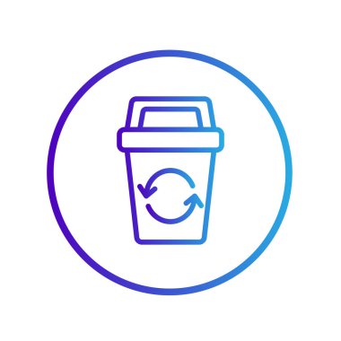 Beyaz arkaplanda izole edilmiş çöp kutusu simgesi. Web sitesi tasarımın için, logo, uygulama, Ui. Vektör grafik çizimi ve düzenlenebilir felç. Eps 10.