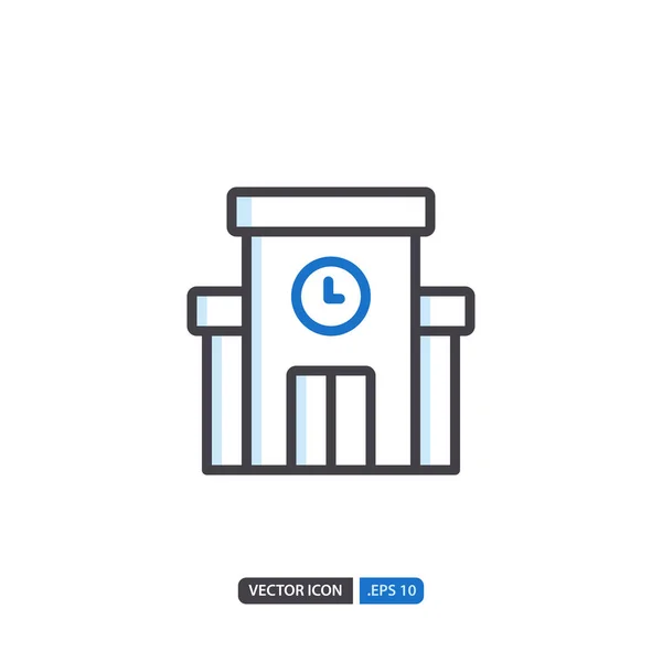 Bahnhofssymbol Isoliert Auf Weißem Hintergrund Für Ihre Website Design Logo — Stockvektor