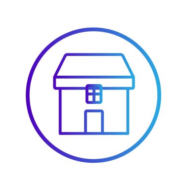 Beyaz arka planda izole edilmiş ev simgesi. Web sitesi tasarımın için, logo, uygulama, Ui. Vektör grafik çizimi ve düzenlenebilir felç. Eps 10.