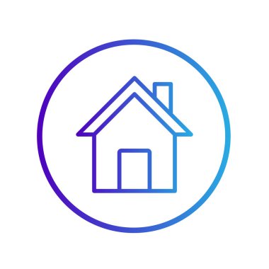 Beyaz arka planda izole edilmiş ev simgesi. Web sitesi tasarımın için, logo, uygulama, Ui. Vektör grafik çizimi ve düzenlenebilir felç. Eps 10.