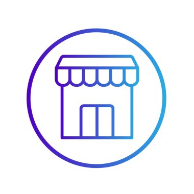 Beyaz arka planda izole edilmiş bir dükkan ikonu. Web sitesi tasarımın için, logo, uygulama, Ui. Vektör grafik çizimi ve düzenlenebilir felç. Eps 10.