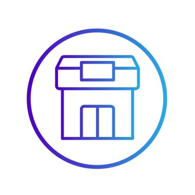 Beyaz arka planda izole edilmiş bir dükkan ikonu. Web sitesi tasarımın için, logo, uygulama, Ui. Vektör grafik çizimi ve düzenlenebilir felç. Eps 10.