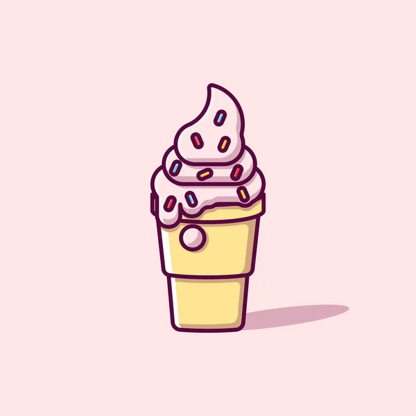 Jégkrém Vektor Ikon Illusztráció Gyorsétterem Kollekció Élelmiszer Cartoon Style Alkalmas — Stock Vector