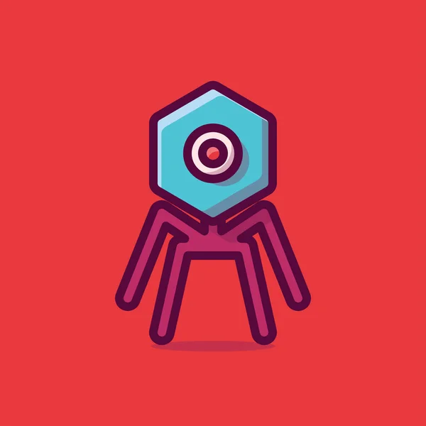 Virus Vector Icon Illustration Flacher Cartoon Stil Geeignet Für Web — Stockvektor