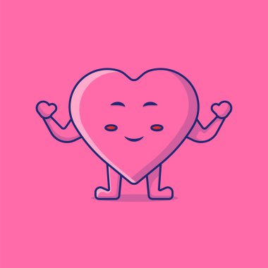 İllüstrasyon vektör grafik karikatür kalp karakteri. Sağlık hizmeti ve tıbbi bilgi kaynağı olarak kullanılabilir. Web İniş Sayfası, Bayrak, Etiket ve Arkaplan İçin Uygun.