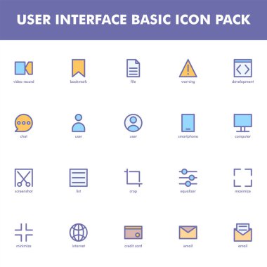 Kullanıcı arayüzü simgesi paketi beyaz arkaplanda izole edildi. Web sitesi tasarımın için, logo, uygulama, UI. Vektör grafik çizimi ve düzenlenebilir felç. EPS 10.