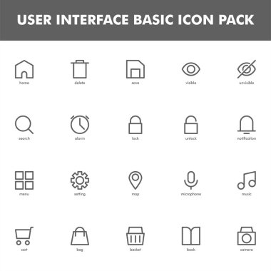Kullanıcı arayüzü simgesi paketi beyaz arkaplanda izole edildi. Web sitesi tasarımın için, logo, uygulama, UI. Vektör grafik çizimi ve düzenlenebilir felç. EPS 10.