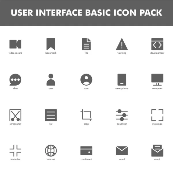 Paquete Iconos Interfaz Usuario Aislado Sobre Fondo Blanco Para Diseño — Vector de stock
