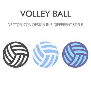 Beyaz arkaplanda izole edilmiş voleybol ikonu paketi. Web sitesi tasarımın için, logo, uygulama, UI. Vektör grafik çizimi ve düzenlenebilir felç. EPS 10.
