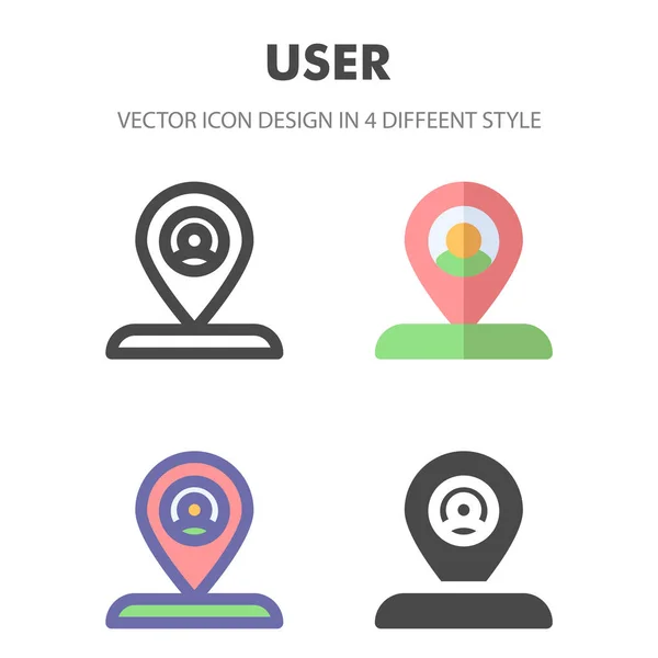 Icono Del Usuario Para Diseño Sitio Web Logotipo Aplicación Ilustración — Vector de stock