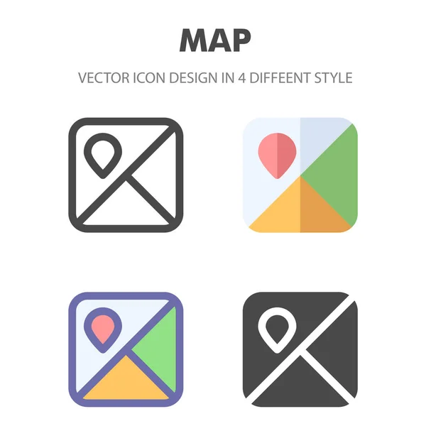 Ícone Mapa Para Seu Web Site Design Logotipo Aplicativo Ilustração — Vetor de Stock