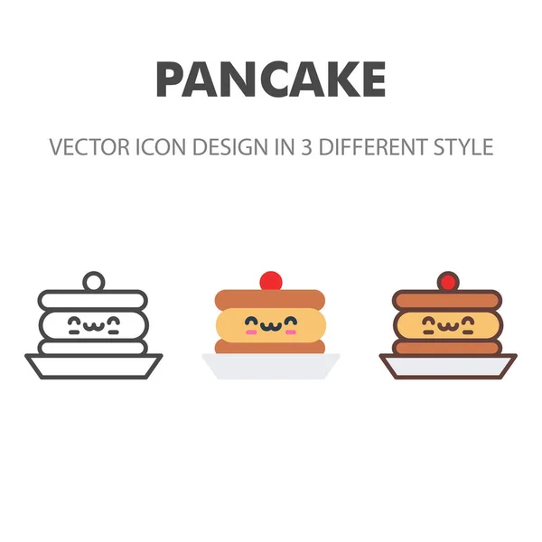 Icono Tortita Kawai Linda Ilustración Alimentos Para Diseño Sitio Web — Vector de stock