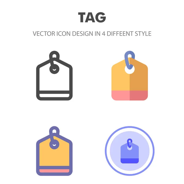 Tag Icon Design Verschiedenen Stilen Icon Design Für Ihr Webseiten — Stockvektor