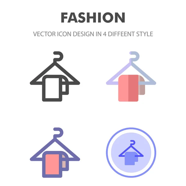 Askı moda ikonu tasarımı 4 farklı stilde. Web siteniz için simge tasarımı, logo, uygulama, UI. Vektör grafik çizimi ve düzenlenebilir felç. EPS 10.