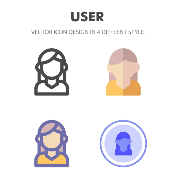 User Icon Design Verschiedenen Stilen Icon Design Für Ihr Webseiten — Stockvektor