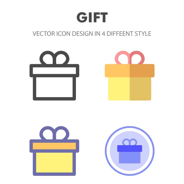 Diseño Icono Regalo Estilos Diferentes Diseño Iconos Para Diseño Sitio — Vector de stock