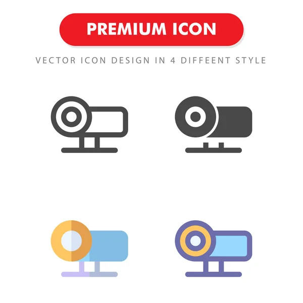 Projektor Icon Pack Isoliert Auf Weißem Hintergrund Für Ihr Websitedesign — Stockvektor