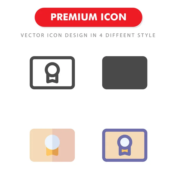 Certificate Icon Pack Isolated White Background Your Web Site Design — Stock Vector