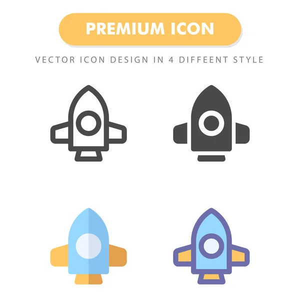 Raket Ikon Pack Isolerad Vit Bakgrund För Din Webbplats Design — Stock vektor