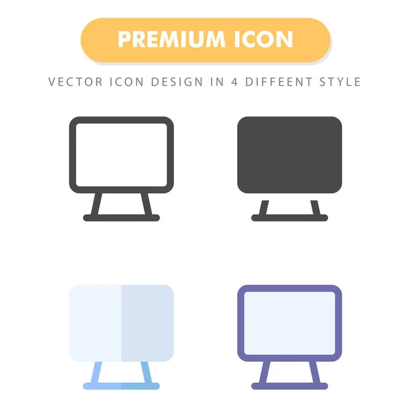 Monitor Icon Pack Isoliert Auf Weißem Hintergrund Für Ihr Websitedesign — Stockvektor