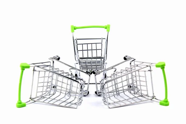 Empty Grocery Cart Supermarket Shortage Products Store Due Coronavirus Epidemic — Stock Photo, Image