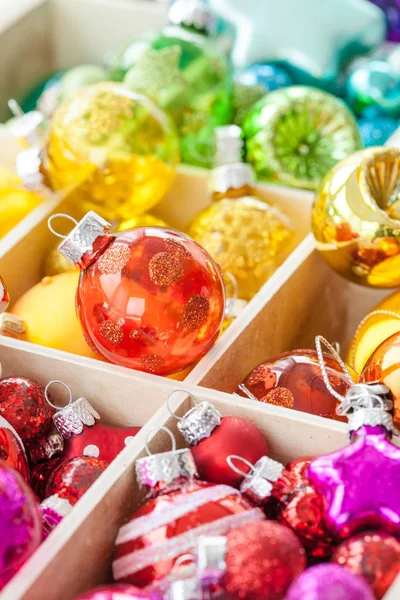 Colorful christmas baubles — Stock Photo, Image