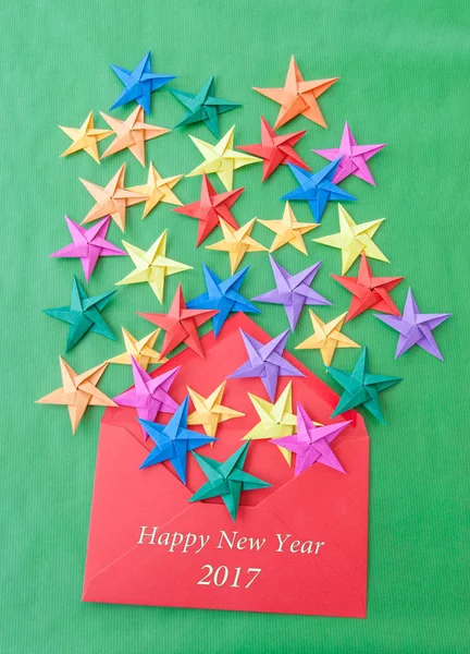 Colorful origami stars — Stock Photo, Image