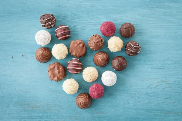 Variety of chocolates and truffles — Stock Photo, Image
