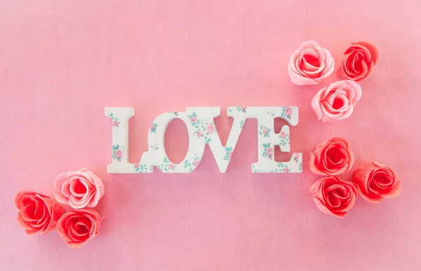 Banner de amor con rosas —  Fotos de Stock