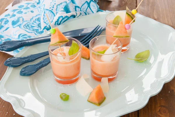 Chilled melon soup — Stock Photo, Image