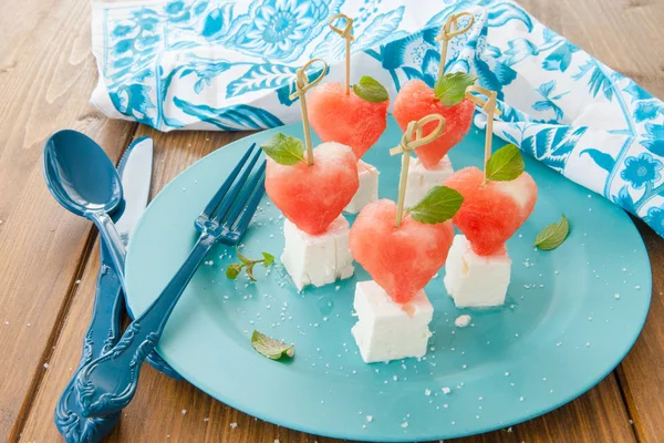 Water melon and feta — Stock Photo, Image