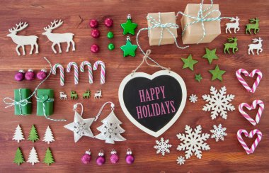 Rustik arka plan christmas dekorasyon ile