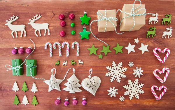 Rustik arka plan christmas dekorasyon ile