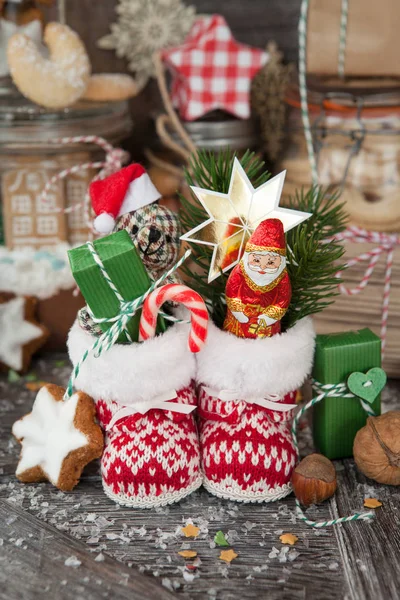 Little christmas boots — Stock Photo, Image