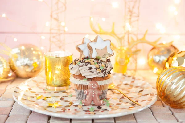 Little christmas cupcake — Stock Photo, Image