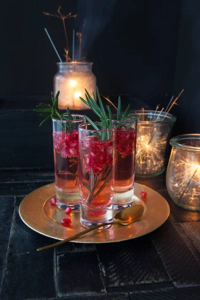 Festive cocktail with rosemary — Stock Photo, Image