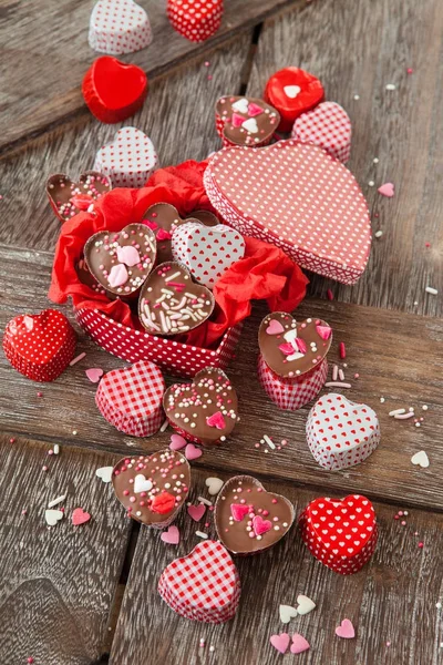 Homemade chocolates with sprinkles — Stock Photo, Image