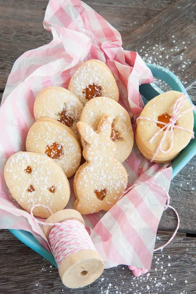 Jam filled easter cookies — Stock Photo, Image