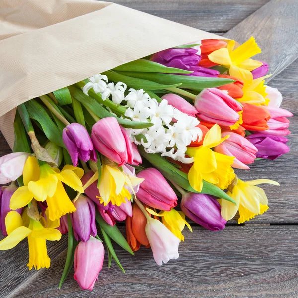 Bunch of colorful spring flowers — Stock Photo, Image