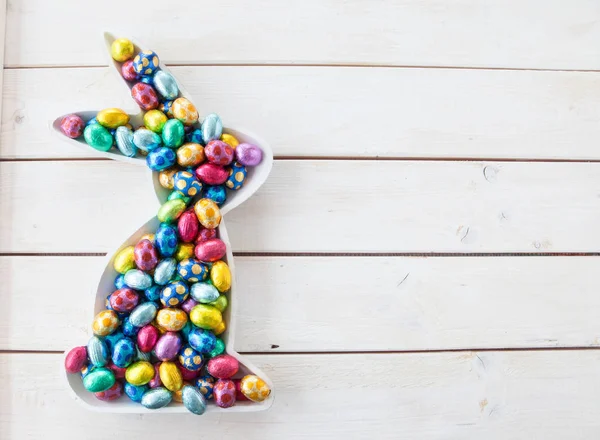 Colorful chocolate eggs for easter — Stock Photo, Image
