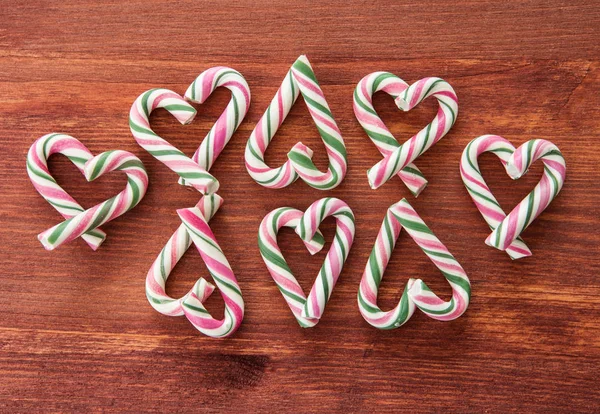 Barevné cukrové hůlky na Vánoce — Stock fotografie