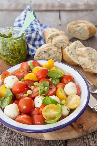 Salada de tomate fresco com queijo — Fotografia de Stock