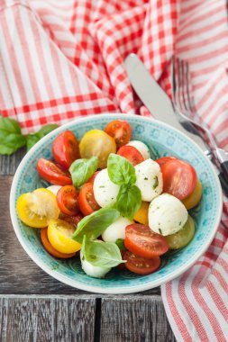 Peynirli taze domates salatası.