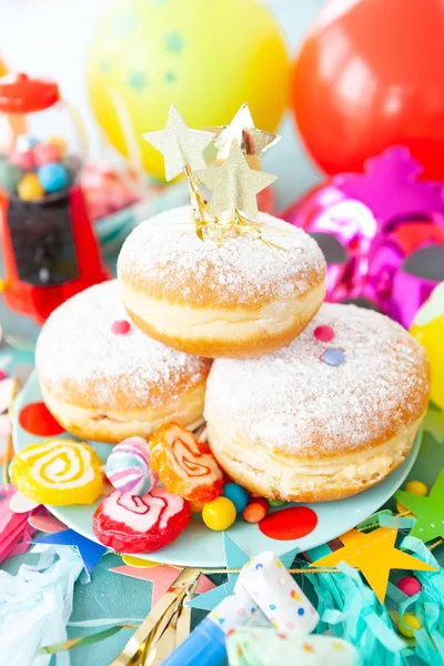 Delicious donuts with lots of sugar — Stock Photo, Image